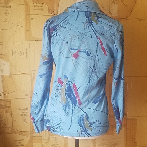 1970s Abstract Painting Blouse - Picture 3 of 4